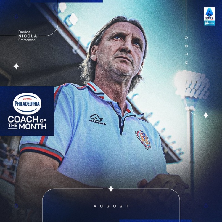 九游-两战两胜！官方：克雷莫内塞主帅大卫-尼科拉当选意甲8月最佳教练